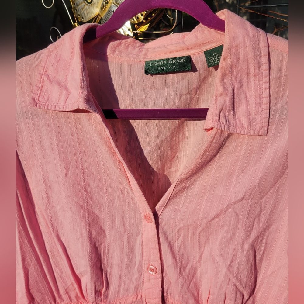 Pink Button Down Top - Picture 4 of 9